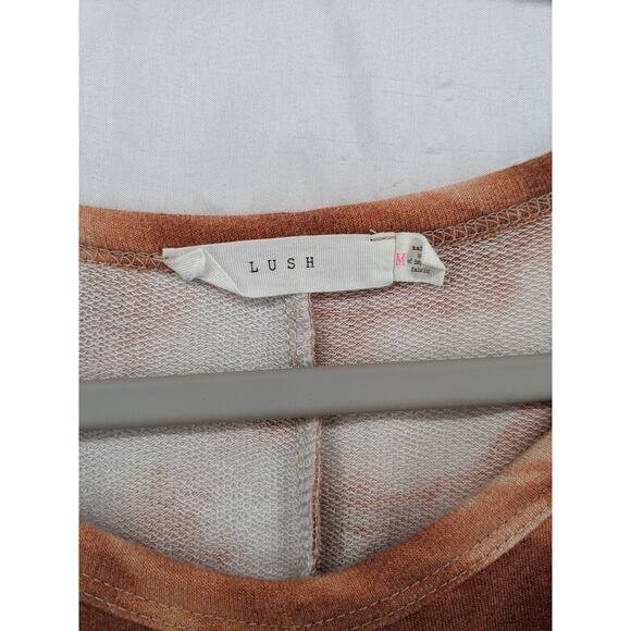 Lush Tie Dye Sweatshirt M Rust Twist Front Long Sleeve Casual Staple Gym Active - Picture 4 of 9